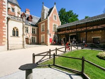 Cour de Chateau du Clos Luce dans la ville d'Amboise photos stock Cour de Chateau du Clos Luce dans la ville d'Amboise photos stock