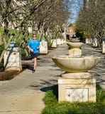 Coureur à la rangée de fontaine au parc d'Elmwood, Roanoke, la Virginie, Etats-Unis photo libre de droits Coureur à la rangée de fontaine au parc d'Elmwood, Roanoke, la Virginie, Etats-Unis photo libre de droits