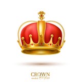 Couronne 3d d'or réaliste de vecteur illustration stock Couronne 3d d'or réaliste de vecteur illustration stock
