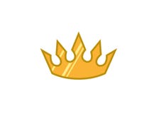 Couronne jaune créative pour l'illustration de conception de logo illustration stock Couronne jaune créative pour l'illustration de conception de logo illustration stock