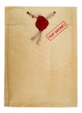 Courrier extrêmement secret avec le joint de timbre et de cire Photo libre de droits Courrier extrêmement secret avec le joint de timbre et de cire Photo libre de droits