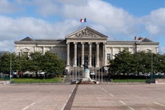 The courthouse on Place Leclerc in Angers do, and work began in 1863 according to the plans of architect Charles-Edmond Isabelle. stock photos The courthouse on Place Leclerc in Angers do, and work began in 1863 according to the plans of architect Charles-Edmond Isabelle. stock photos