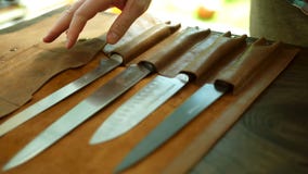 Couteaux de cuisine Faites cuire, argent photographie stock libre de droits Couteaux de cuisine Faites cuire, argent photographie stock libre de droits