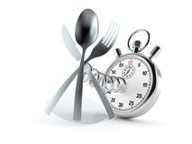 Couverts avec le chronomètre illustration stock Couverts avec le chronomètre illustration stock