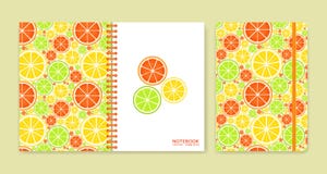 Cover Design For Notebooks Or Scrapbooks With Citrus Fruits Royalty Free Stock Image Cover Design For Notebooks Or Scrapbooks With Citrus Fruits Royalty Free Stock Image