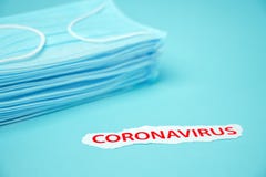COVID-19. Medical masks for protection. Readiness for coronavirus disease outbreak. Dangerous virus. Facial masks one on