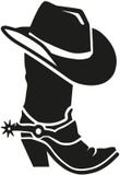 Cowboy boot with hat