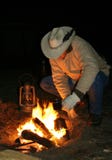 Cowboy By The Fire Before Dawn