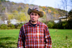 Cowboy making Wooing Face royalty free stock photography Cowboy making Wooing Face royalty free stock photography