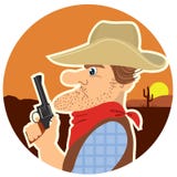 Cowboy Portrait.Vector Color Cartoons Stock Image Cowboy Portrait.Vector Color Cartoons Stock Image