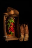 Cowboy Ristra Closet with Cross royalty free stock photos Cowboy Ristra Closet with Cross royalty free stock photos