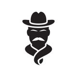 Cowboyikonenvektorzeichen und -symbol lokalisiert auf weißem Hintergrund lizenzfreie abbildung Cowboyikonenvektorzeichen und -symbol lokalisiert auf weißem Hintergrund lizenzfreie abbildung