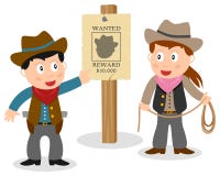 Cowboys, die Steckbrief schauen lizenzfreie abbildung Cowboys, die Steckbrief schauen lizenzfreie abbildung