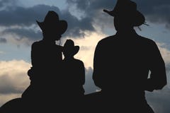 Cowboys In The Morning Silhouette Stock Photo Cowboys In The Morning Silhouette Stock Photo