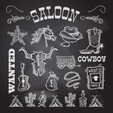 Cowboytafelsatz stock abbildung Cowboytafelsatz stock abbildung