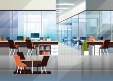Coworking office interior modern center creative workplace environment horizontal empty workspace flat royalty free illustration Coworking office interior modern center creative workplace environment horizontal empty workspace flat royalty free illustration