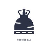 cozinhando o ícone do gás no fundo branco Ilustração simples do elemento do conceito de acampamento ilustração do vetor cozinhando o ícone do gás no fundo branco Ilustração simples do elemento do conceito de acampamento ilustração do vetor