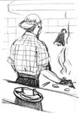 Cozinheiro do moderno do homem que cozinha na cozinha do restaurante Homem moderno do moderno novo do estilo de vida ilustração royalty free Cozinheiro do moderno do homem que cozinha na cozinha do restaurante Homem moderno do moderno novo do estilo de vida ilustração royalty free