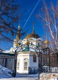 Собор восхождения в квадрате Narym в Новосибирске, России стоковые изображения rf Собор восхождения в квадрате Narym в Новосибирске, России стоковые изображения rf