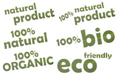 Собрание различного keywordslike eco дружелюбного, 100% био или 100% органического - отрежьте из зеленых лист стоковое изображение rf Собрание различного keywordslike eco дружелюбного, 100% био или 100% органического - отрежьте из зеленых лист стоковое изображение rf
