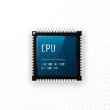 CPU aislada en fondo transparente Concepto de la unidad del microchip Ilustración del vector libre illustration CPU aislada en fondo transparente Concepto de la unidad del microchip Ilustración del vector libre illustration