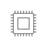 CPU microprocessor, computer chip line icon. stock illustration CPU microprocessor, computer chip line icon. stock illustration