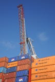 Crane And Containers Royalty Free Stock Image