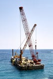 Cranes on floating platform royalty free stock photo Cranes on floating platform royalty free stock photo