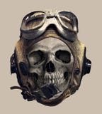 Cranio nel casco pilota Stampa della maglietta royalty illustrazione gratis Cranio nel casco pilota Stampa della maglietta royalty illustrazione gratis