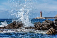 Crashing Waves, Port Andratx, Mallorca, Spain royalty free stock images Crashing Waves, Port Andratx, Mallorca, Spain royalty free stock images