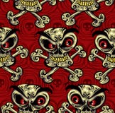 Crazy skulls seamless pattern. stock illustration Crazy skulls seamless pattern. stock illustration