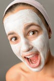 Crazy teenage girl face mask open mouth royalty free stock image Crazy teenage girl face mask open mouth royalty free stock image