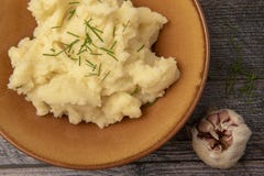 Creamy mash potato and garlic stock images Creamy mash potato and garlic stock images