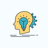 creatief, creativiteit, hoofd, idee, het denken Vlak Pictogram groene en Gele teken en symbolen voor website en Mobiele appliatio royalty-vrije illustratie creatief, creativiteit, hoofd, idee, het denken Vlak Pictogram groene en Gele teken en symbolen voor website en Mobiele appliatio royalty-vrije illustratie