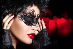 Creatieve Artistieke Maskerademake-up Het hoge Portret van de Manier royalty-vrije stock fotografie Creatieve Artistieke Maskerademake-up Het hoge Portret van de Manier royalty-vrije stock fotografie