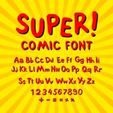 Creatieve grappige doopvont Alfabet in stijl van strippagina, pop-art Multilayer grappig rood & chocolade 3d letters en cijfers a stock illustratie Creatieve grappige doopvont Alfabet in stijl van strippagina, pop-art Multilayer grappig rood & chocolade 3d letters en cijfers a stock illustratie
