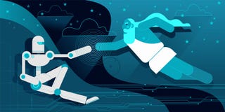 The Creation of robot Adam royalty free illustration The Creation of robot Adam royalty free illustration