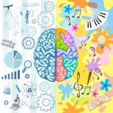 Creative Brain Composition vector illustration Creative Brain Composition vector illustration