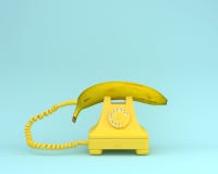 Creative Idea Layout Fresh Banana With Yellow Retro Telephone On Royalty Free Stock Image Creative Idea Layout Fresh Banana With Yellow Retro Telephone On Royalty Free Stock Image