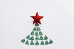 Christmas tree from other small wooden Christmas trees and a star on top. royalty free stock photo Christmas tree from other small wooden Christmas trees and a star on top. royalty free stock photo