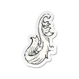 retro distressed sticker of a traditional hand drawn floral swirl stock illustration retro distressed sticker of a traditional hand drawn floral swirl stock illustration