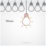Creative light bulb idea and difference concept