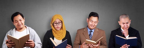 Creative People Reading Book stock image Creative People Reading Book stock image