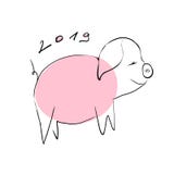 Creative postcard for New 2019 stock illustration Creative postcard for New 2019 stock illustration