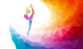 Creative silhouette of gymnastic girl. Fitness royalty free illustration Creative silhouette of gymnastic girl. Fitness royalty free illustration