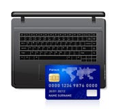 Credit Card On A Laptop Royalty Free Stock Images
