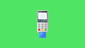 Credit Card Payment Animation with Payment Terminal. 4K Stock Footage -  Video of cell, isolated: 186883932