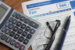 Credit report with score stock image Credit report with score stock image