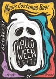 Creepy ghost Halloween party invitation Royalty Free Illustration Creepy ghost Halloween party invitation Royalty Free Illustration