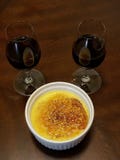 Creme Brulee and Port stock photography Creme Brulee and Port stock photography